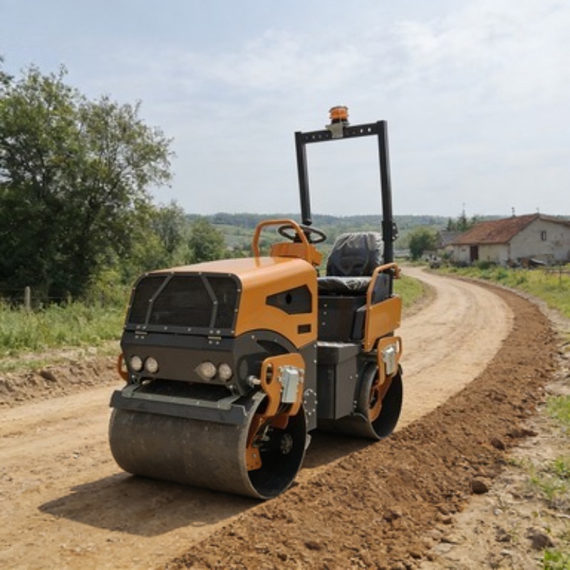 Heavy Equipment In Construction - Compactor Road Roller Vibratory Heavy Duty