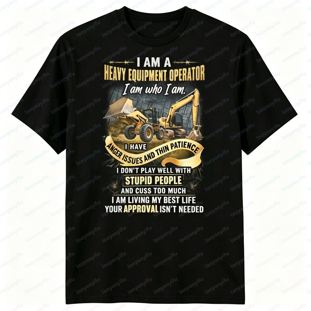 Heavy Equipment Operator Shirts - Men Summer Short Sleeve Fashion Heavy