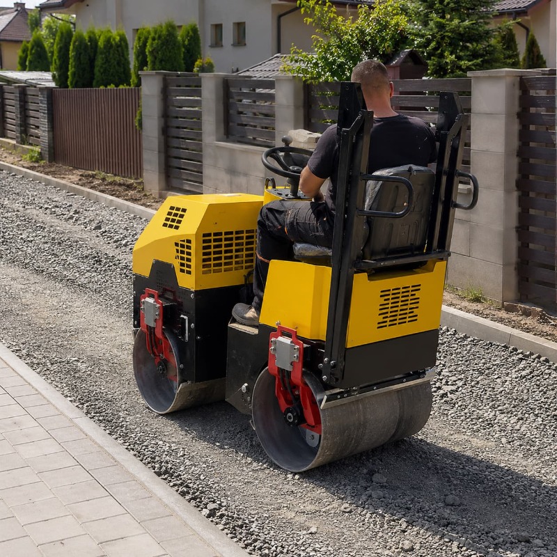 Heavy Equipment In Construction - Double Drum Vibratory Road Roller Compactor