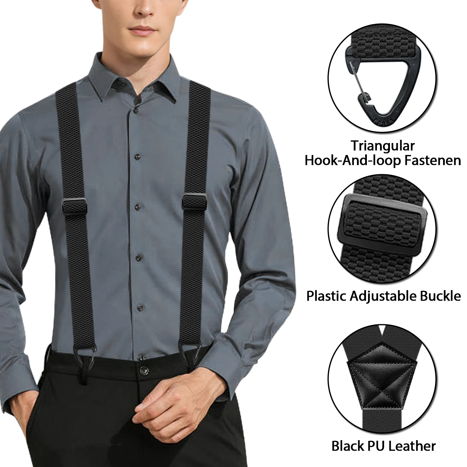 Heavy Equipment Operator Shirts - Hidden Suspenders for Men Heavy Duty