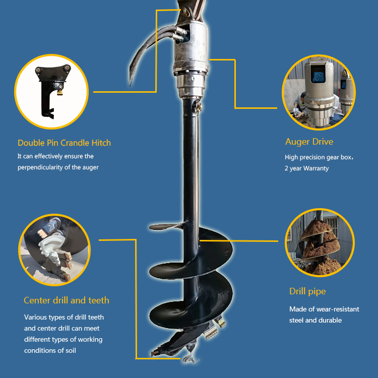 RB3500 High Quality Mini Excav - đánh giá và giá Auger Drill Attachment